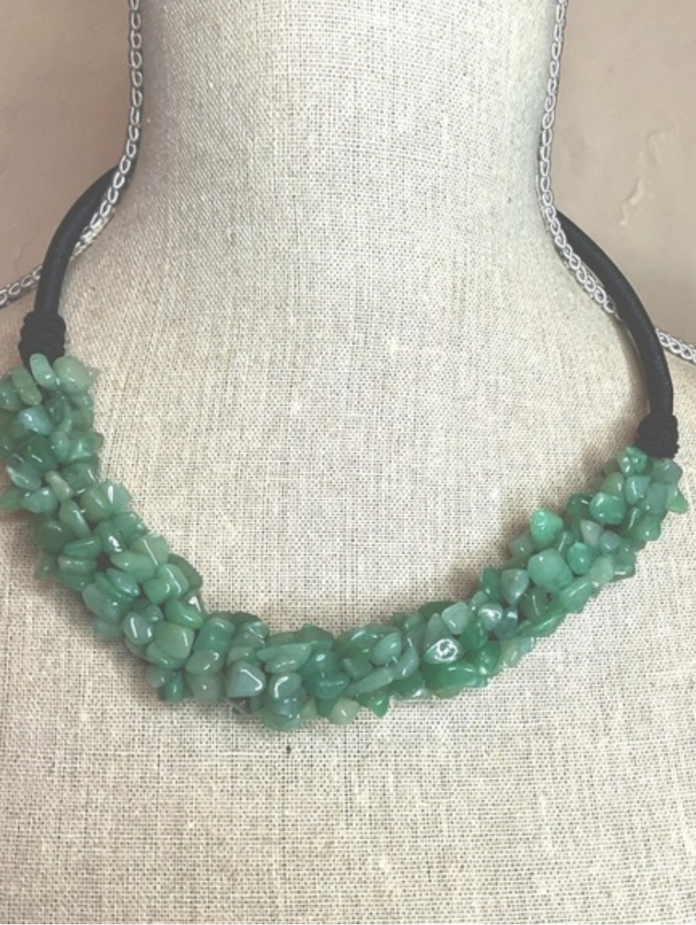 Dyed green coral necklace
